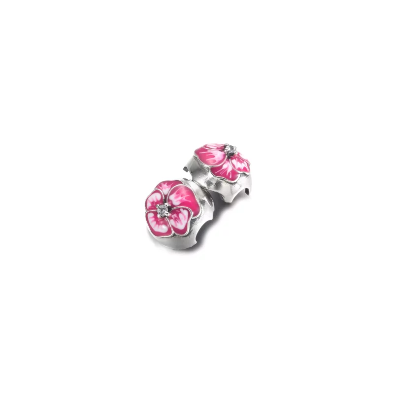(imagen para) PANDORA Encanto de Clip con Flor de Pensamiento Rosa - 790772C01 - Ver 3