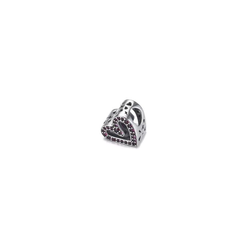 (imagen para) PANDORA Encanto de Corazón Rojo Rubí Brillante a Mano Alzada - 798692C02 - Ver 2