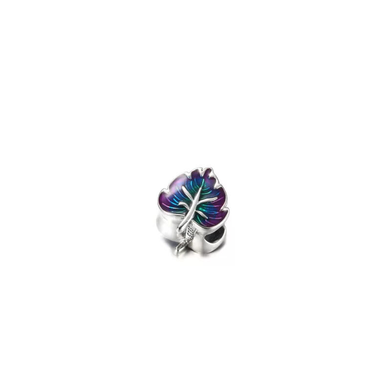(imagen para) PANDORA Encanto de Hoja Morado y Verde - 799542C01 - Ver 3