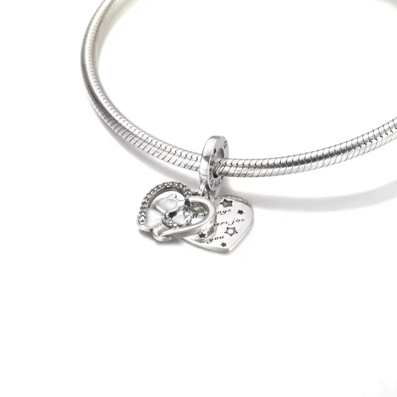 (imagen para) PANDORA Gato y Corazones Charm Colgante - 799546C01 - Ver 5