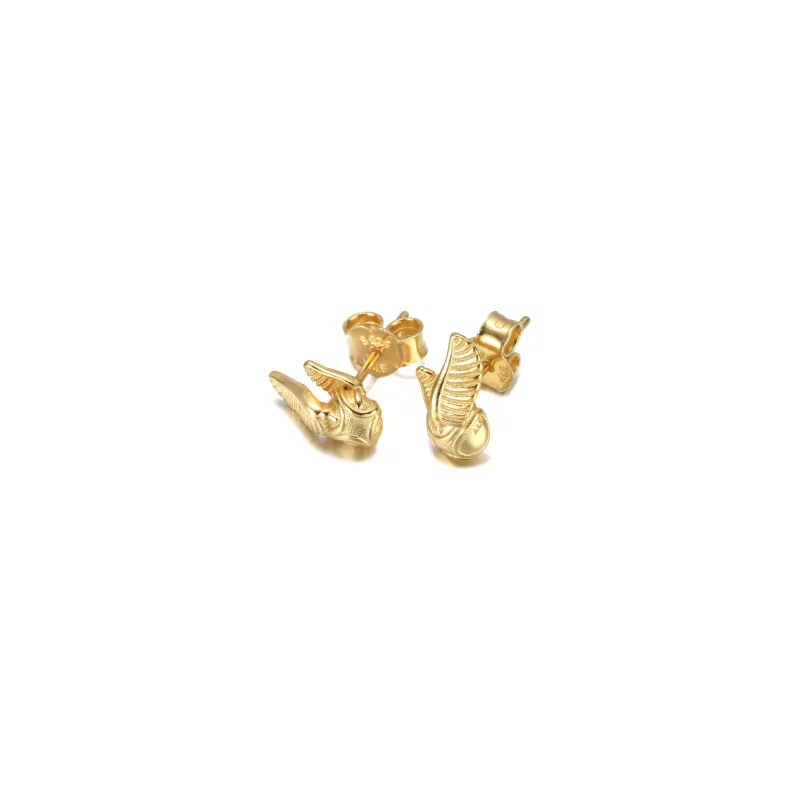 (imagen para) PANDORA Harry Potter, Pendientes de Tuerca Snitch Dorada - 260025C00 - Ver 5