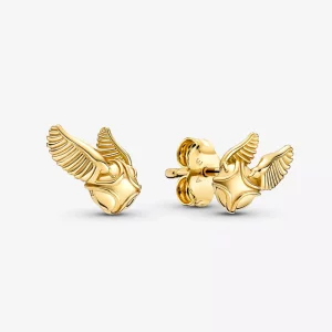 (imagen para) PANDORA Harry Potter, Pendientes de Tuerca Snitch Dorada - 260025C00