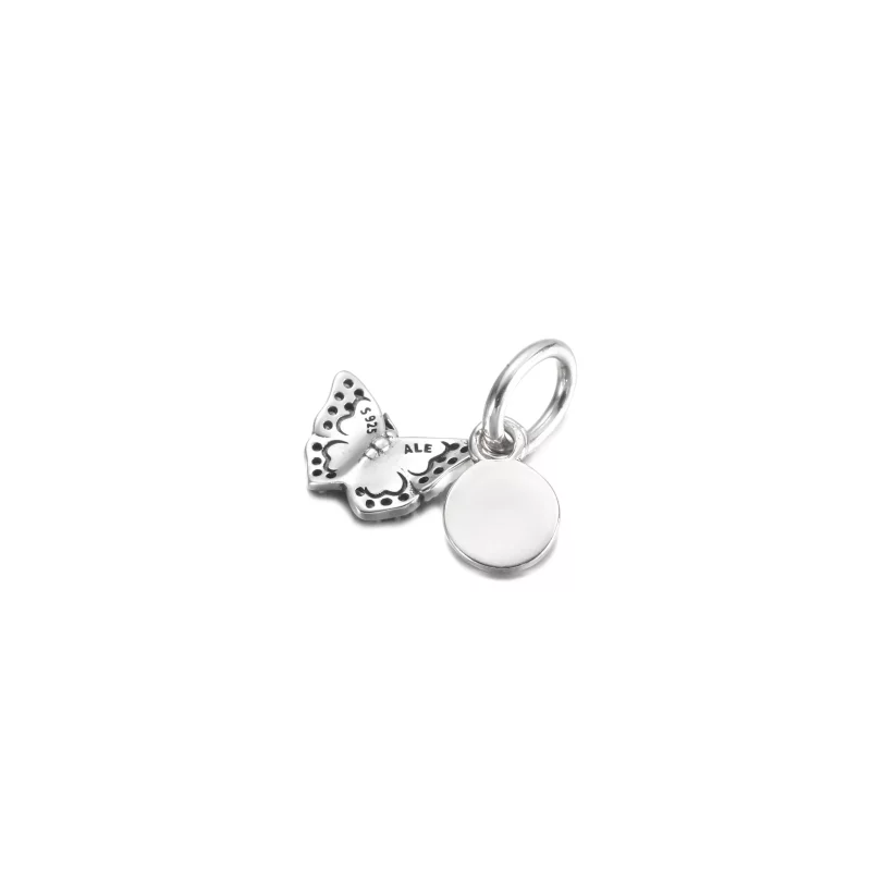 (imagen para) PANDORA Mariposa Azul y Dije de Doble Colgante con Cita - 790757C01 - Ver 3