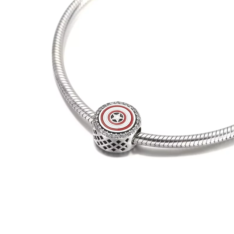 (imagen para) PANDORA Marvel Los Vengadores Capitán América Escudo Colgante Charm - P-D-3623 - Ver 4