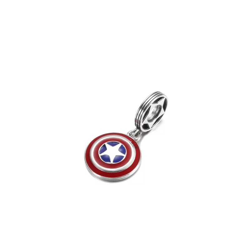 (imagen para) PANDORA Marvel Los Vengadores Capitán América Escudo Colgante Encanto - 790780C0 - Ver 2