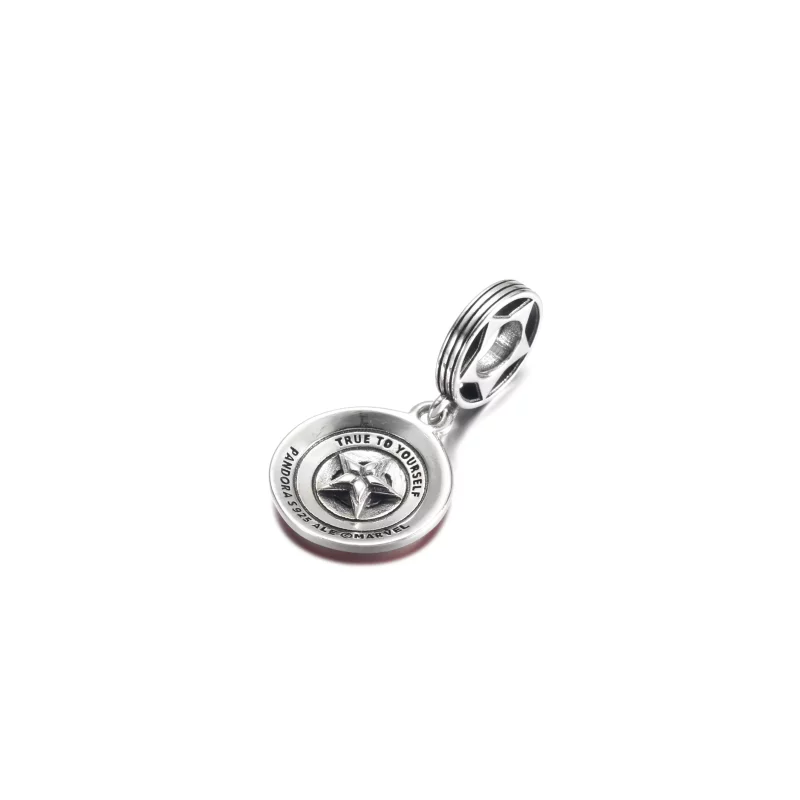 (imagen para) PANDORA Marvel Los Vengadores Capitán América Escudo Colgante Encanto - 790780C0 - Ver 3