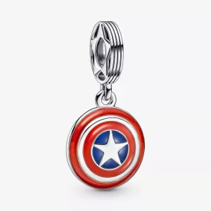 (imagen para) PANDORA Marvel Los Vengadores Capitán América Escudo Colgante Encanto - 790780C01