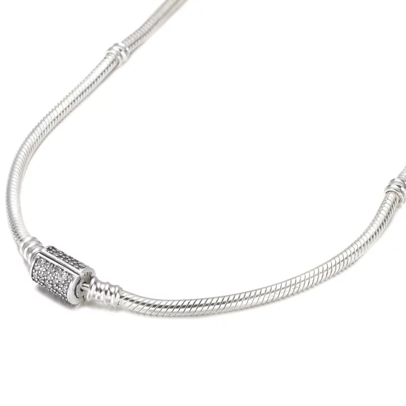 (imagen para) Pandora Moments Pulsera/Collar de cadena de serpiente con cierre de barril de do - Ver 4