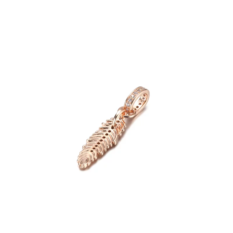 (imagen para) Pendiente colgante PANDORA Sparkling Feather - 789550C01 - Ver 4