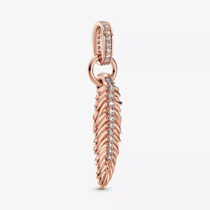 (imagen para) Pendiente colgante PANDORA Sparkling Feather - 789550C01