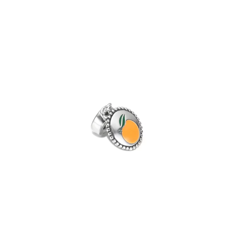 (imagen para) Pendiente colgante redondo de PANDORA con motivo naranja - 791169C00_E026 - Ver 4