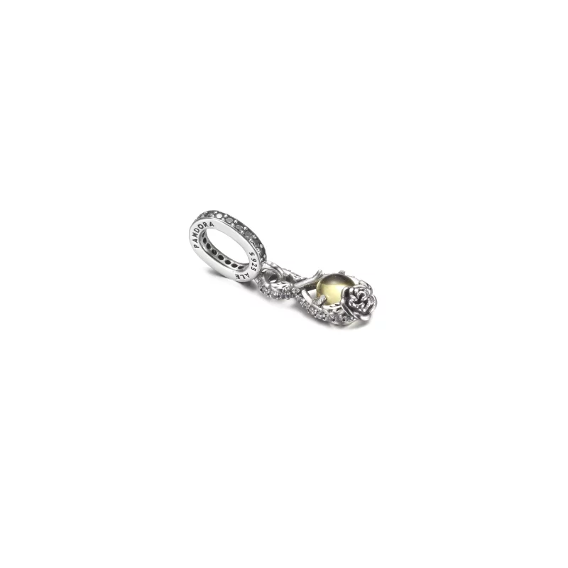 (imagen para) Pendiente PANDORA Disney Belle Infinity & Rose Flower - 399525C01 - Ver 4