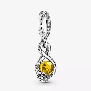(imagen para) Pendiente PANDORA Disney Belle Infinity & Rose Flower - 399525C01