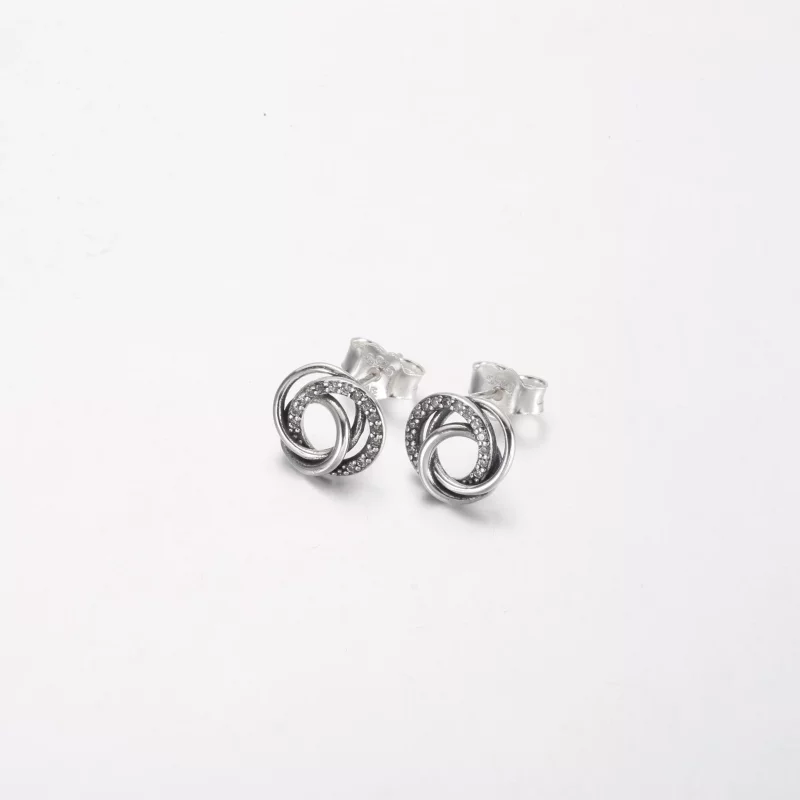 (imagen para) Pendientes con forma de corazón de la familia Pandora Always Encircled - 291076C - Ver 2