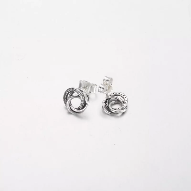 (imagen para) Pendientes con forma de corazón de la familia Pandora Always Encircled - 291076C - Ver 3