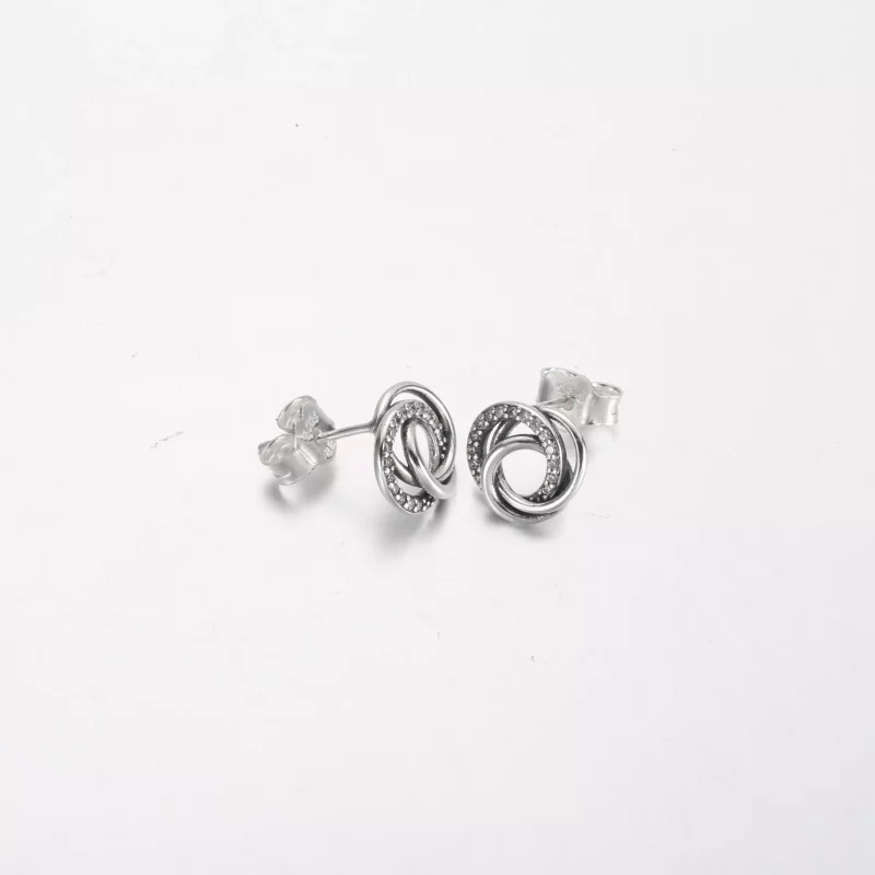 (imagen para) Pendientes con forma de corazón de la familia Pandora Always Encircled - 291076C - Ver 4