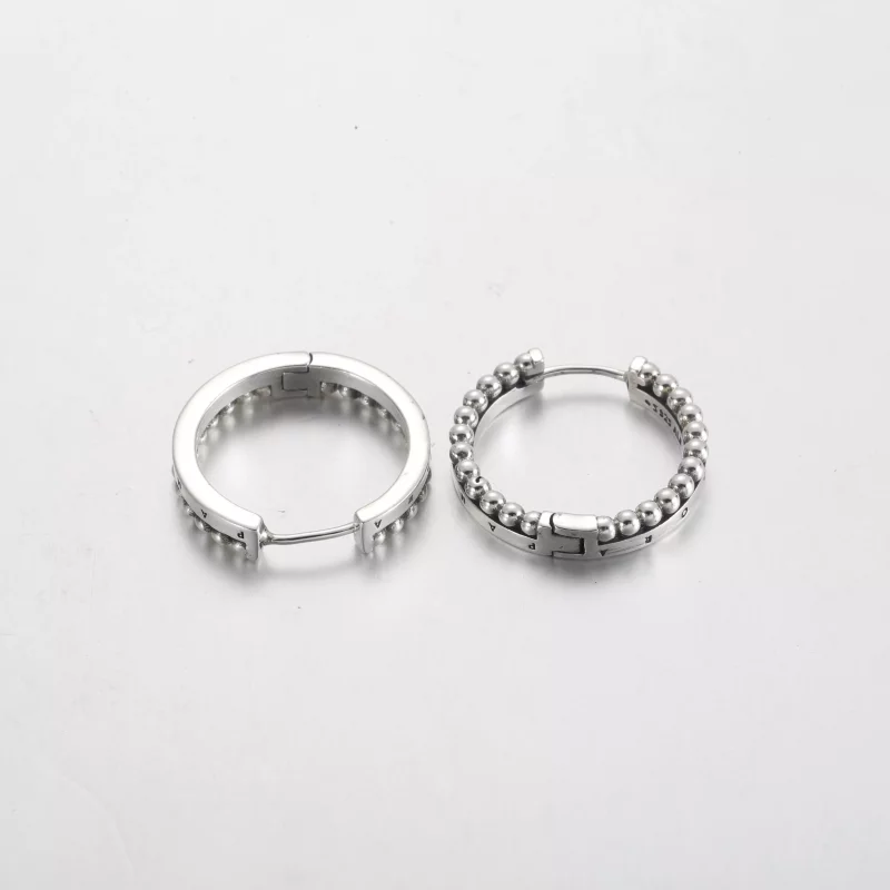(imagen para) Pendientes de aro con cuentas y logotipo de la firma Pandora - 292310C00 - Ver 5