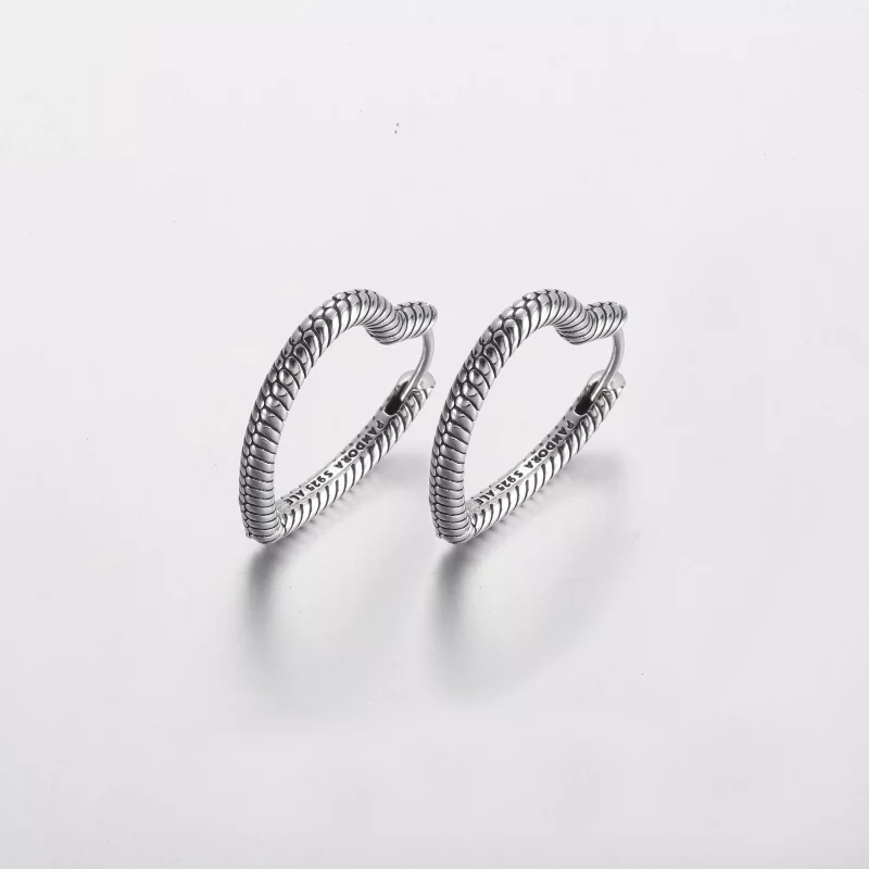 (imagen para) Pendientes de aro con dije de corazón de Pandora Moments - 292236C00 - Ver 2