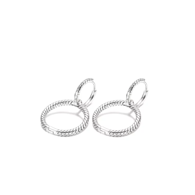 (imagen para) Pendientes de Aro Doble con Charm Pandora Moments - 299562C00 - Ver 2