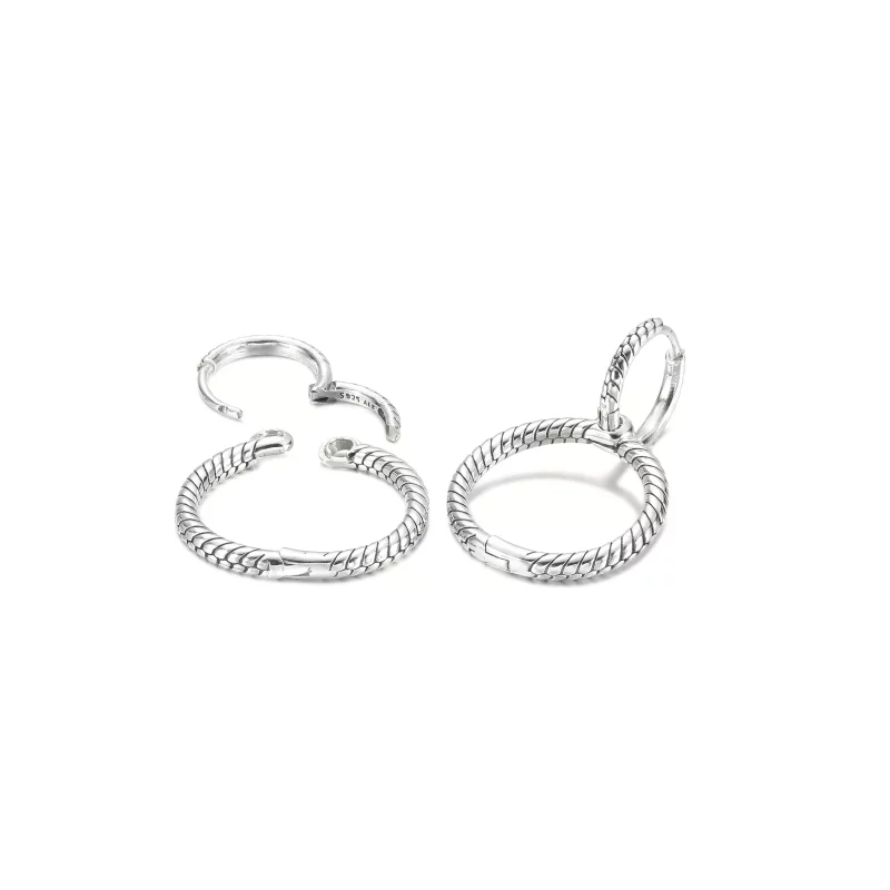 (imagen para) Pendientes de Aro Doble con Charm Pandora Moments - 299562C00 - Ver 3
