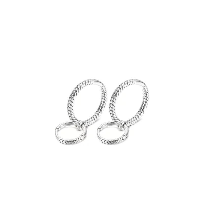 (imagen para) Pendientes de Aro Doble con Charm Pandora Moments - 299562C00 - Ver 5