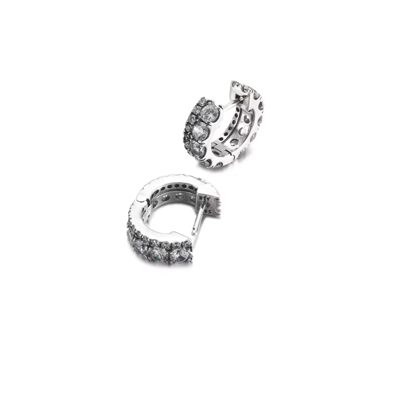(imagen para) Pendientes de Aro Doble Pavé PANDORA - 290058C01 - Ver 5