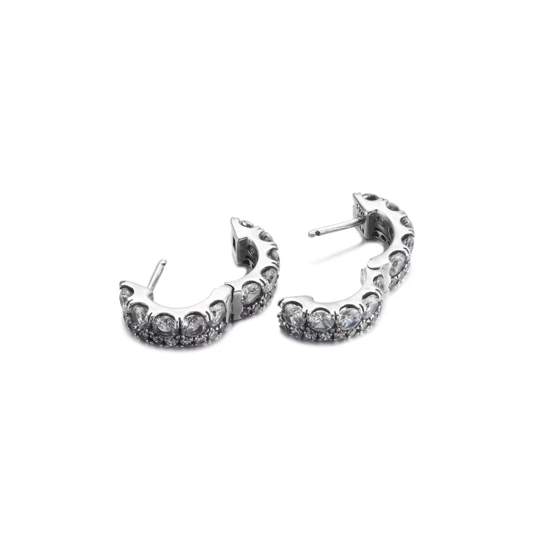 (imagen para) Pendientes de Aro Doble Pavé PANDORA - 290058C01 - Ver 6