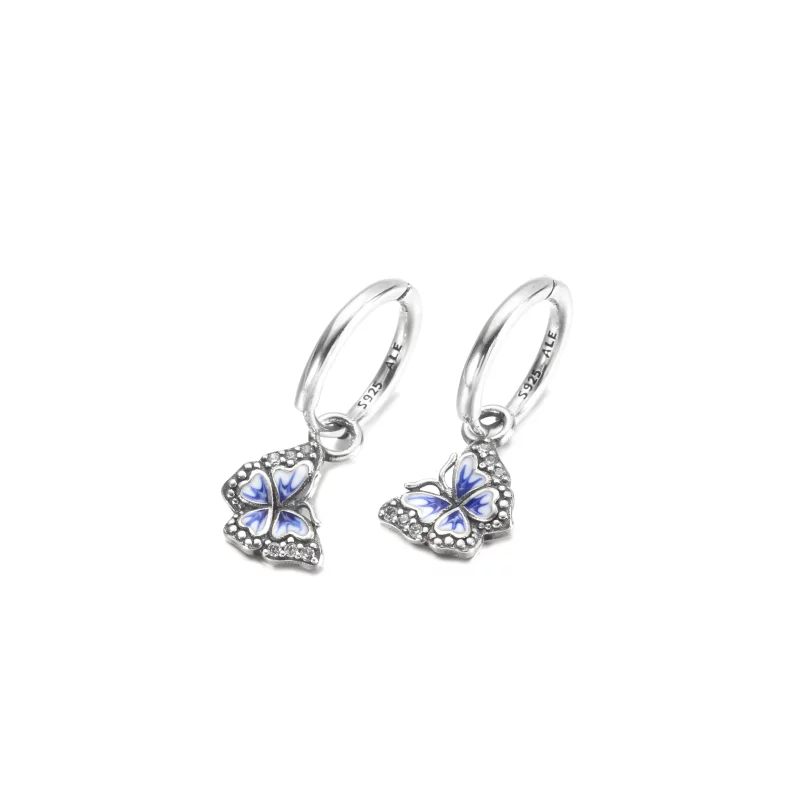 (imagen para) Pendientes de Aro PANDORA Mariposa Azul - 290778C01 - Ver 2