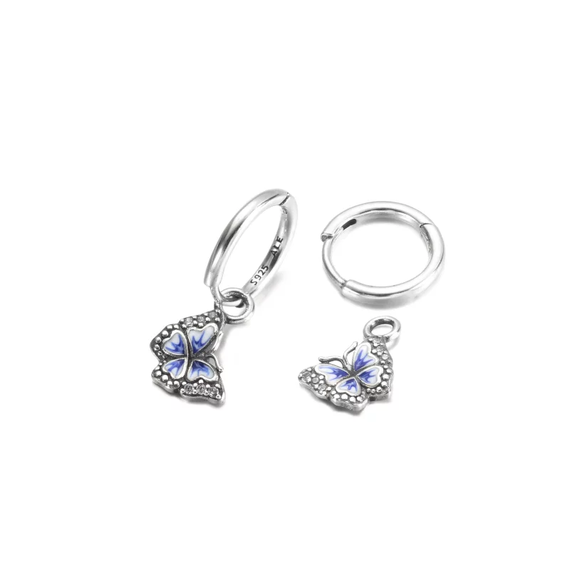 (imagen para) Pendientes de Aro PANDORA Mariposa Azul - 290778C01 - Ver 3