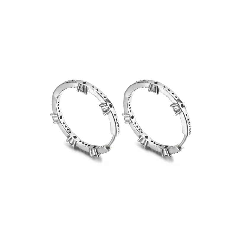 (imagen para) Pendientes de Aro PANDORA Sparkling Pavé Bars - 290043C01 - Ver 3