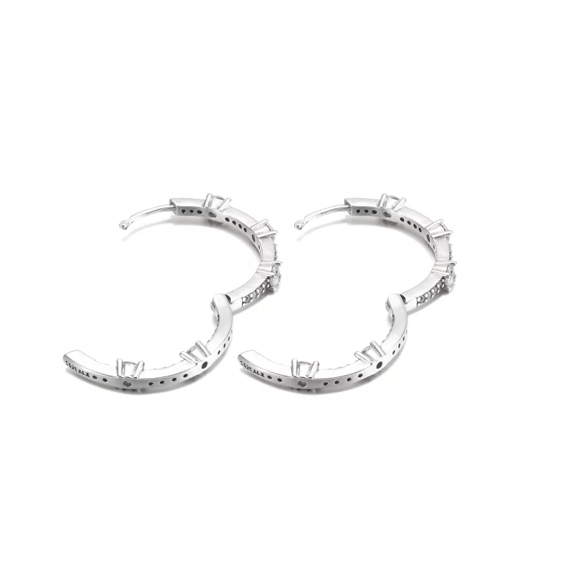 (imagen para) Pendientes de Aro PANDORA Sparkling Pavé Bars - 290043C01 - Ver 5