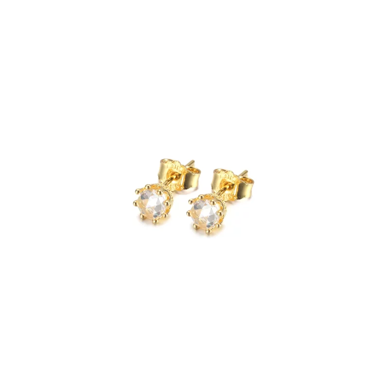 (imagen para) Pendientes de botón PANDORA Clear Sparkling Crown - 268311C01 - Ver 2
