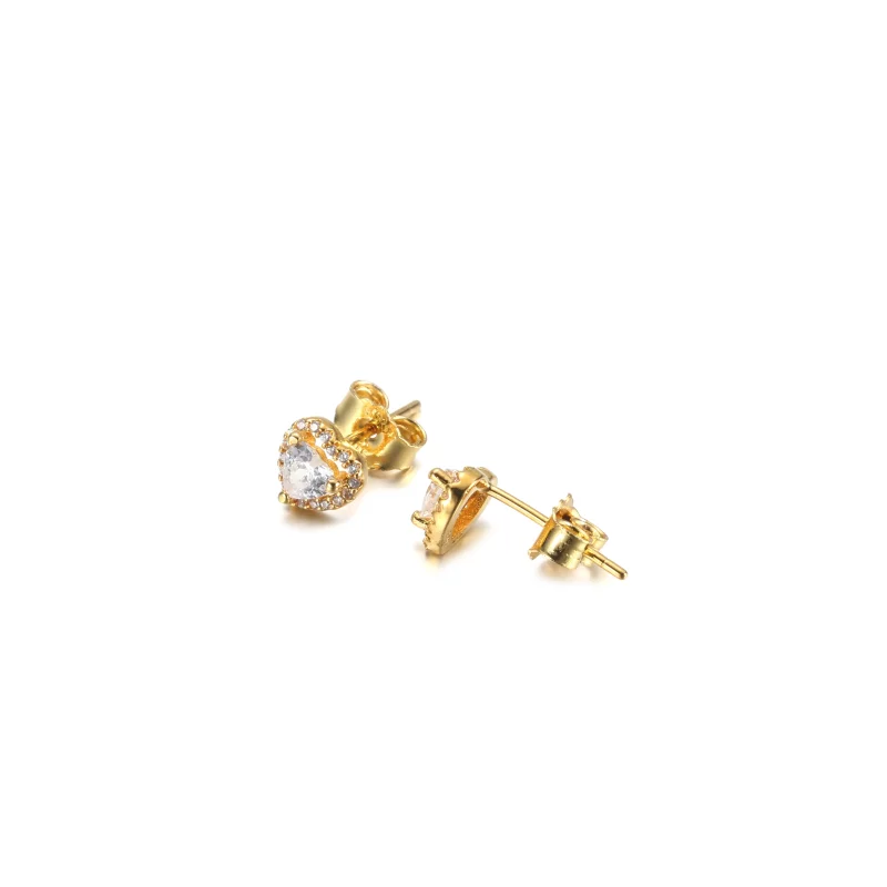 (imagen para) Pendientes de botón PANDORA en forma de corazón elevado - 259137C01 - Ver 4