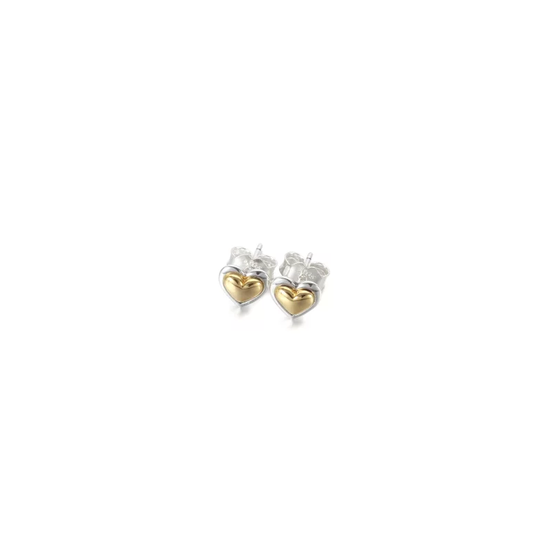(imagen para) Pendientes de corazón dorado en forma de cúpula PANDORA - 299389C00 - Ver 2