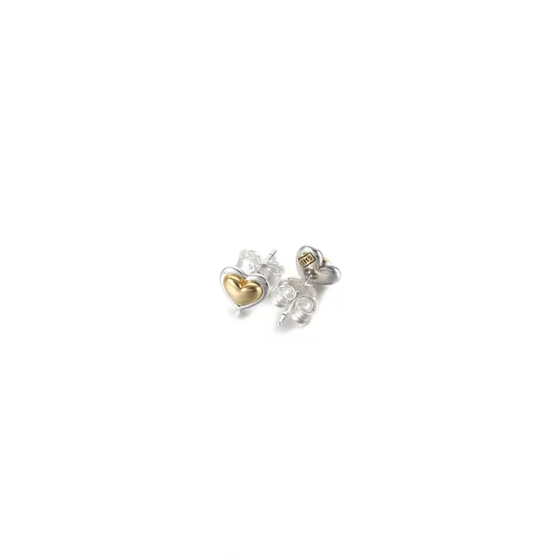 (imagen para) Pendientes de corazón dorado en forma de cúpula PANDORA - 299389C00 - Ver 3