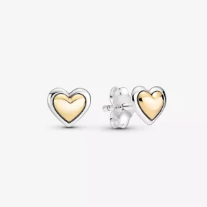 (imagen para) Pendientes de corazón dorado en forma de cúpula PANDORA - 299389C00