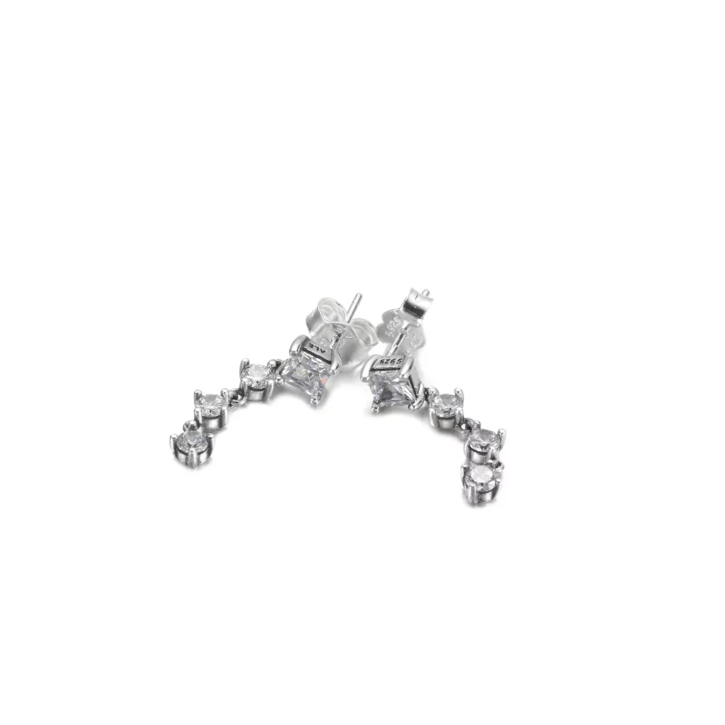 (imagen para) Pendientes PANDORA Sparkling Round & Square - 290045C01 - Ver 2