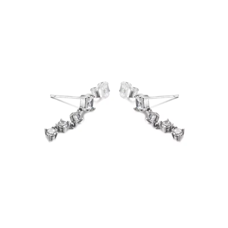 (imagen para) Pendientes PANDORA Sparkling Round & Square - 290045C01 - Ver 3