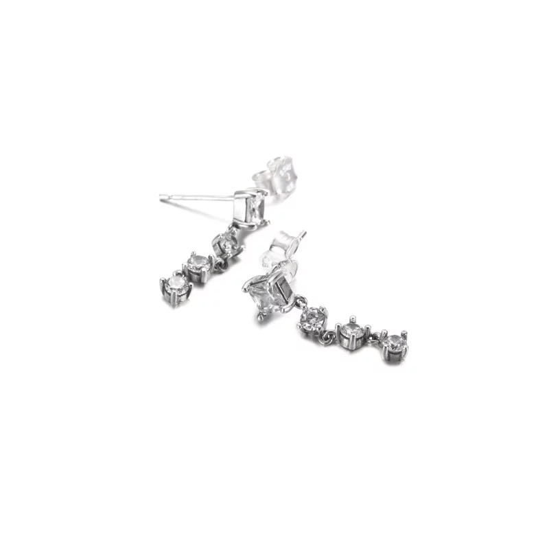(imagen para) Pendientes PANDORA Sparkling Round & Square - 290045C01 - Ver 4