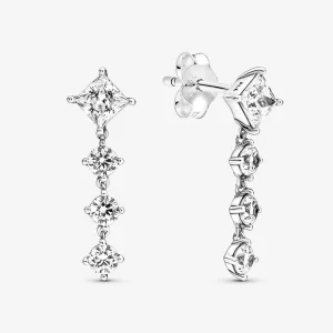 (imagen para) Pendientes PANDORA Sparkling Round & Square - 290045C01