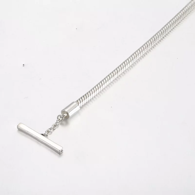 (imagen para) Pulsera de cadena con serpiente y barra en T con logotipo de dos tonos Pandora M - Ver 5