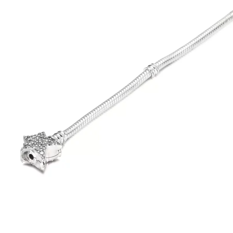 (imagen para) Pulsera de cadena de serpiente con broche de estrella asimétrico Pandora Moments - Ver 4