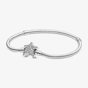 (imagen para) Pulsera de cadena de serpiente con broche de estrella asimétrico Pandora Moments - 599639C01