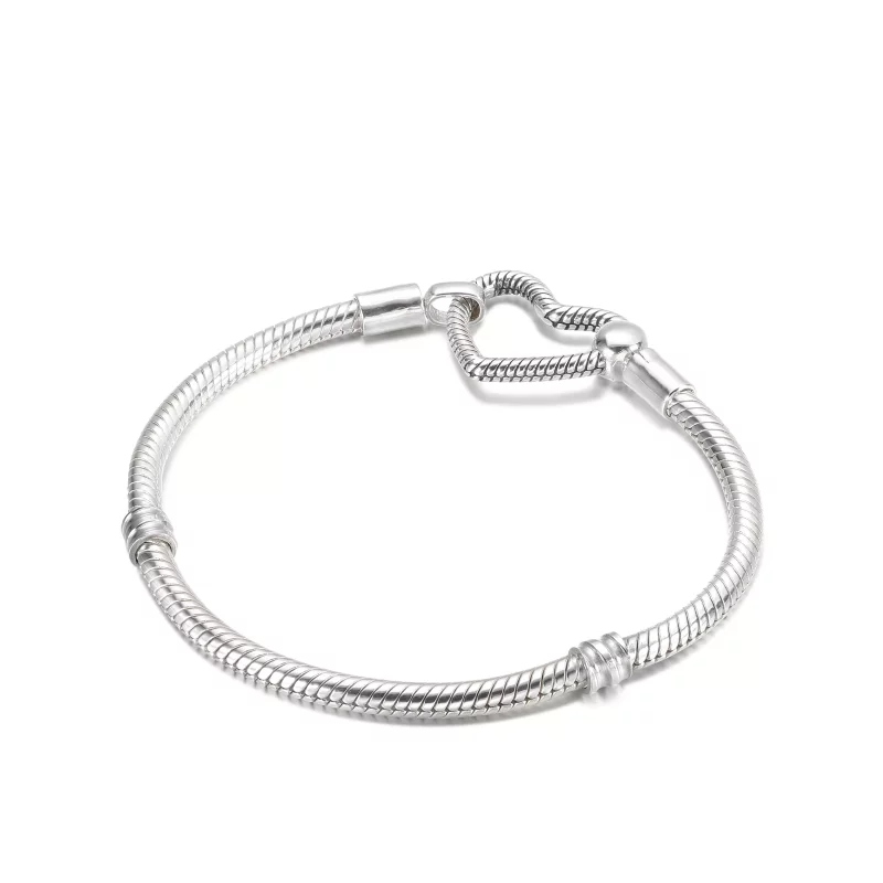 (imagen para) Pulsera de cadena de serpiente con cierre de corazón de Pandora Moments - 599539 - Ver 2
