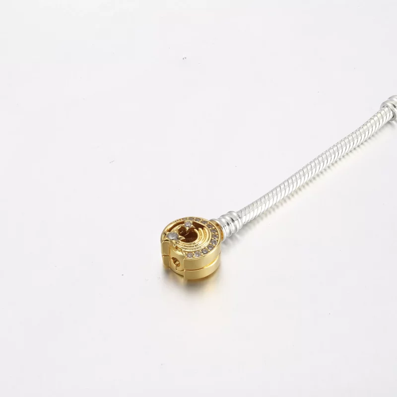 (imagen para) Pulsera de cadena de serpiente con cierre de estrella fugaz Pandora Moments - 56 - Ver 4