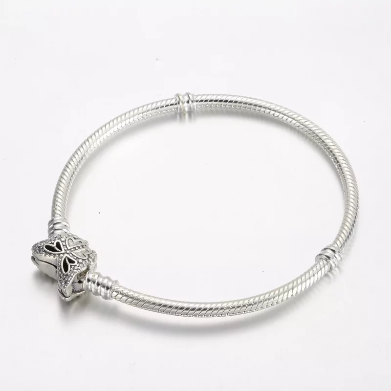 (imagen para) Pulsera de cadena de serpiente con cierre de mariposa Pandora Moments - 590782C0 - Ver 3