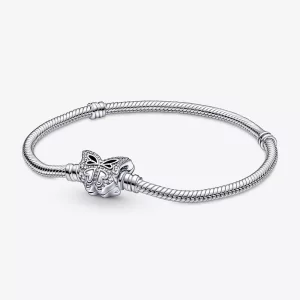 (imagen para) Pulsera de cadena de serpiente con cierre de mariposa Pandora Moments - 590782C01
