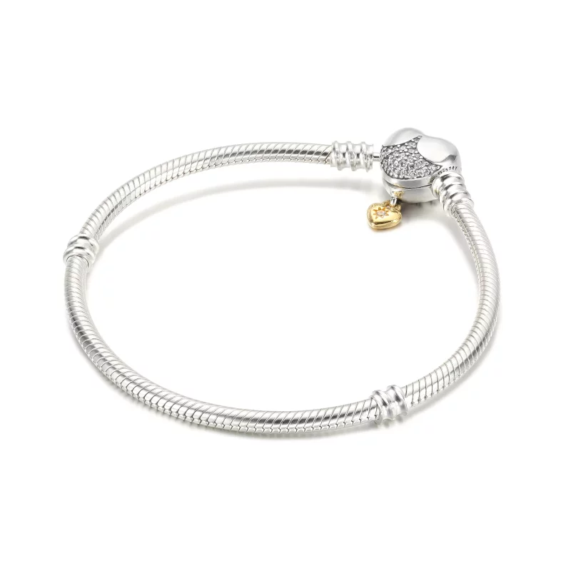 (imagen para) Pulsera de cadena de serpiente con corazón de Disney Princess Pandora Moments - - Ver 2