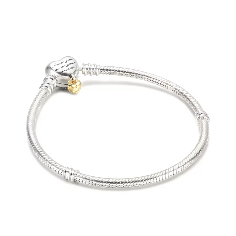 (imagen para) Pulsera de cadena de serpiente con corazón de Disney Princess Pandora Moments - - Ver 3