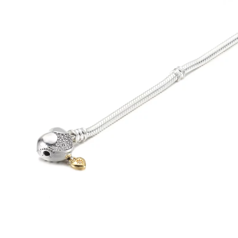 (imagen para) Pulsera de cadena de serpiente con corazón de Disney Princess Pandora Moments - - Ver 4